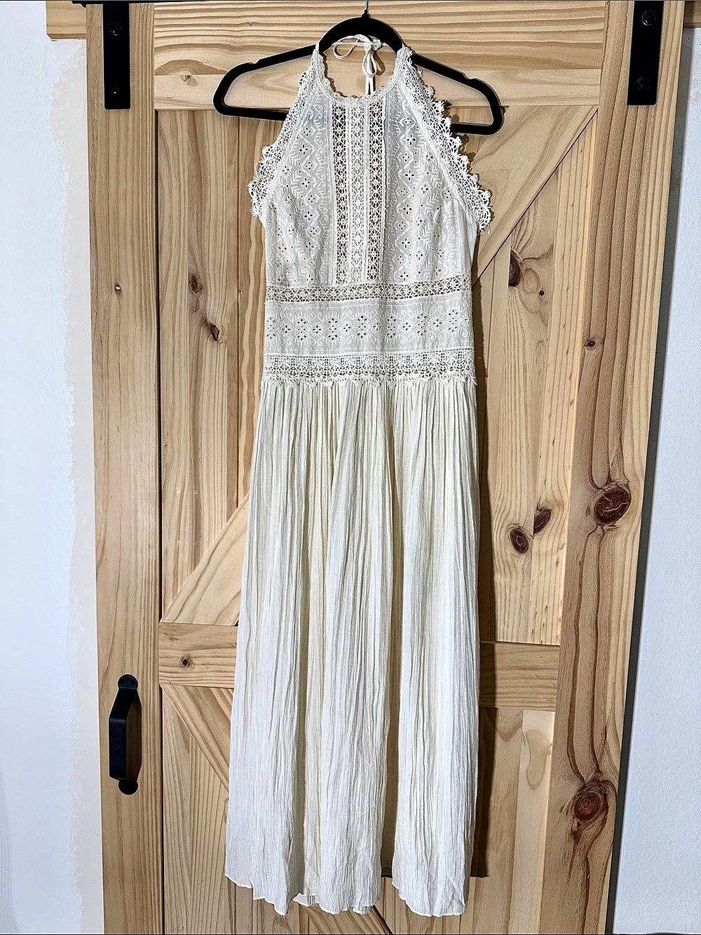 ZARA ZW Collection Lace Midi Dress in Ecru Size XS